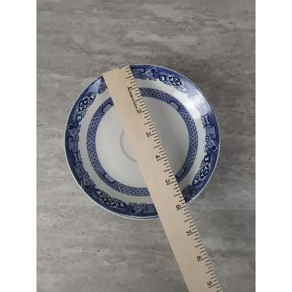 Royal Cuthbertson Blue Willow Saucers, Set Of 4, 6" - Picture 5 of 6